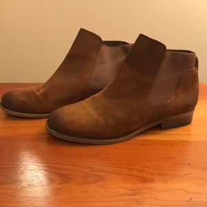 Franco Sarto Brown Leather Chelsea Booties Flat